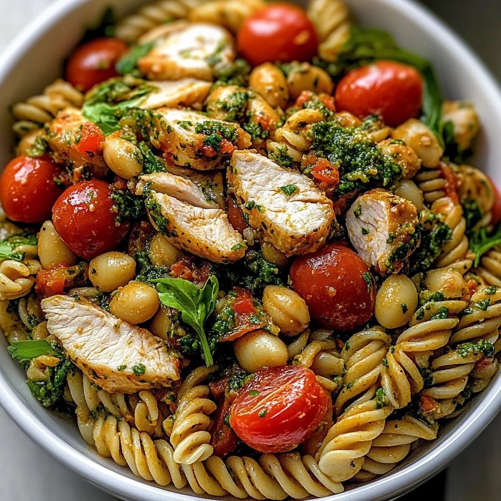 Udelalat mit Hühnchenpesto