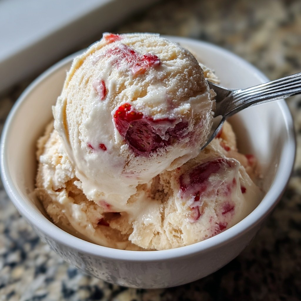 Vanille Erdbeer Eiscreme