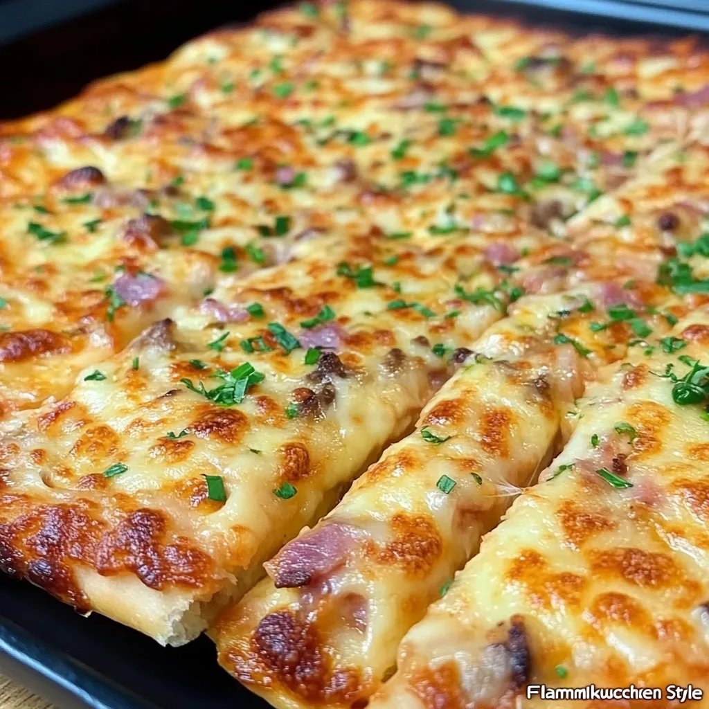 Schüttelpizza „Flammkuchen Style“