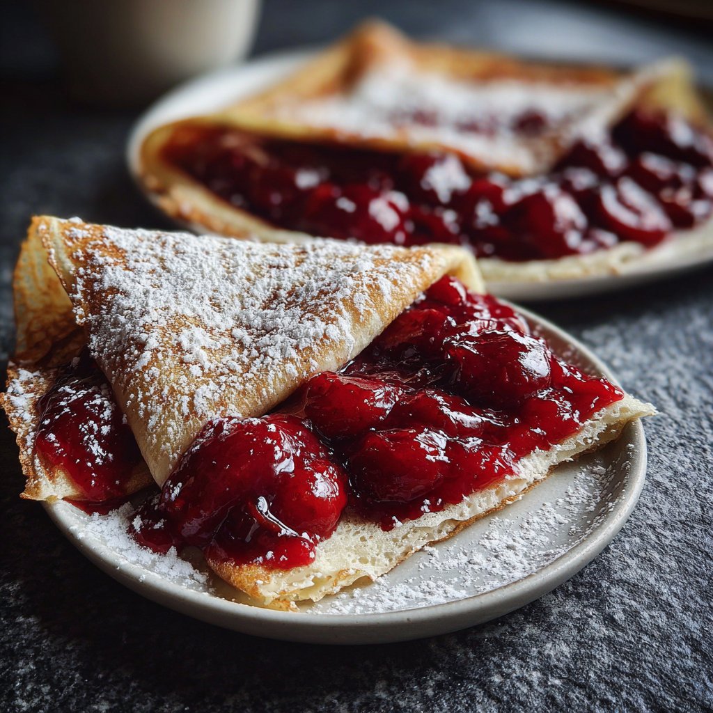 Pfannkuchen mit Zwetschgenkompott