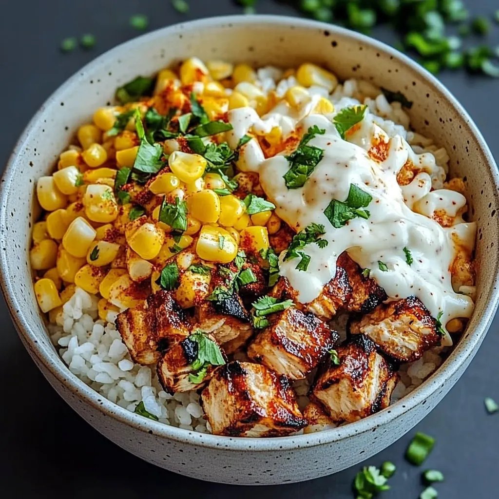 Street Corn Hähnchen Reis Bowl