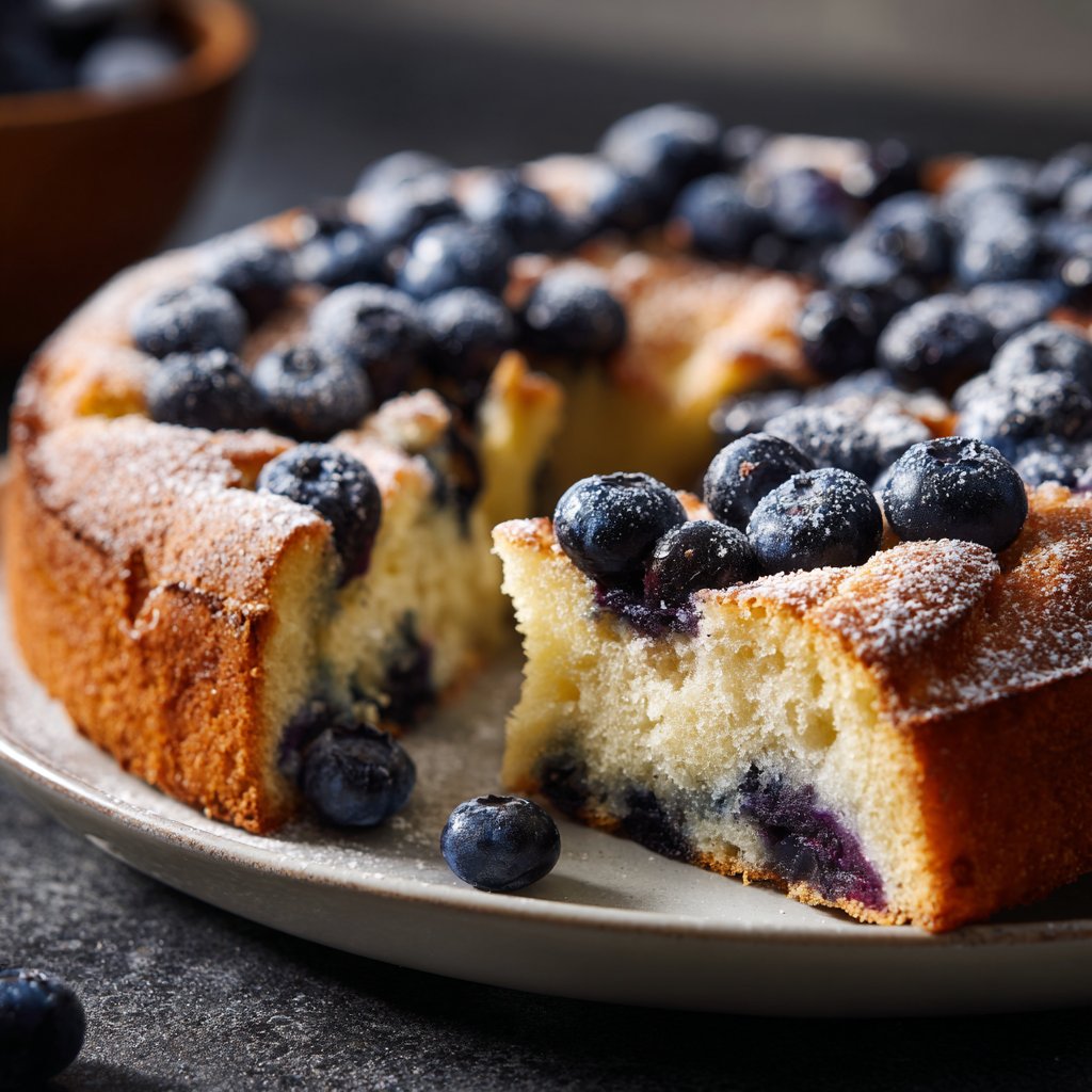 Blechkuchen mit Heidelbeeren