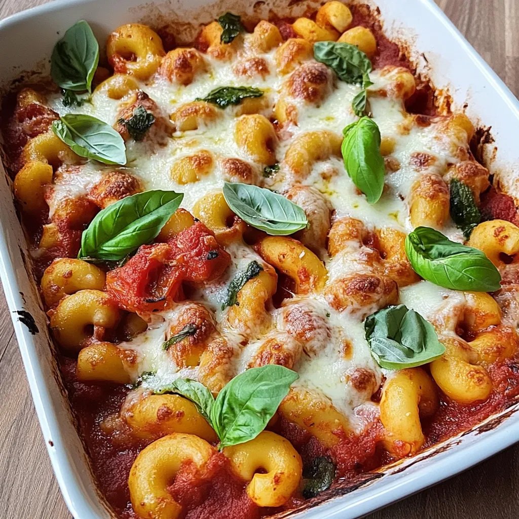 Nudelauflauf mit Tomaten und Mozzarella