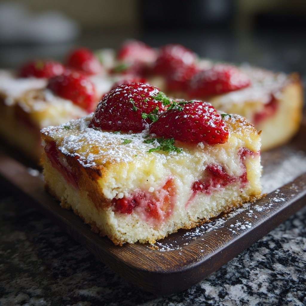 Saftiger Erdbeerkuchen Mit Vanillepudding