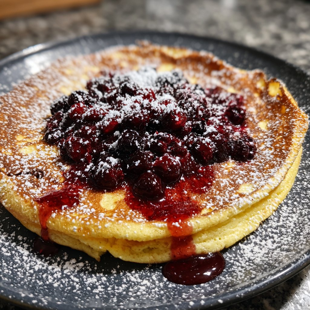Pfannkuchen mit Beerenkompott