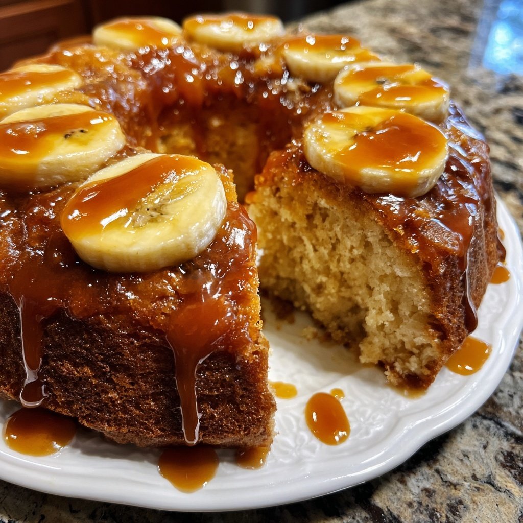 Bananenkuchen mit Karamell