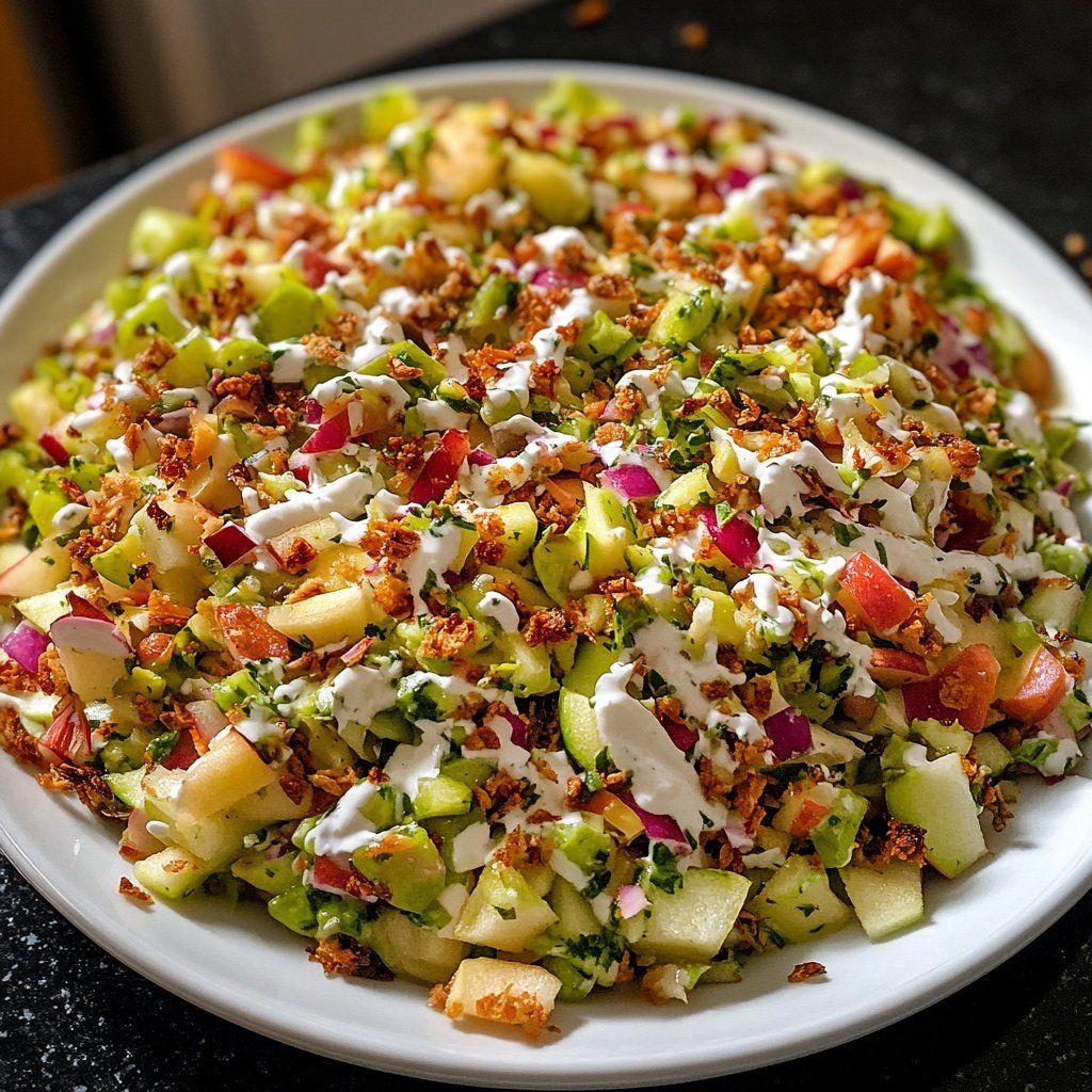 Chinakohl-Apfel-Salat mit veganem Joghurtdressing